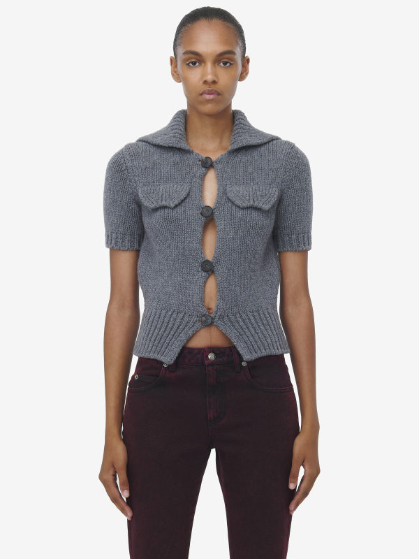 ALEXANDER MCQUEEN - Wool Cashmere Knit Top - Item 816995Q1BB85011